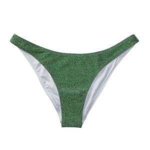 Victoria’s Secret Pink Womens Medium Forest Pine Shimmer Brazilian Bikini Bottom